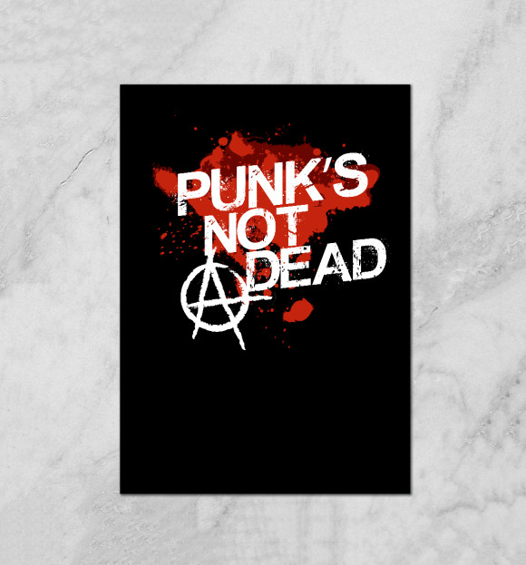 Плакат с изображением Punks not dead цвета Белый