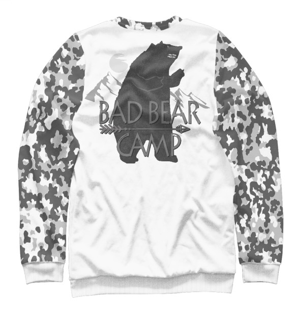 Свитшот для девочек с изображением Bad Bear camp цвета Белый