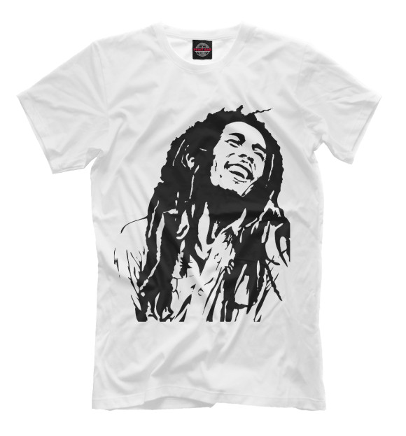Мужская футболка с изображением Боб Марли цвета Молочно-белый