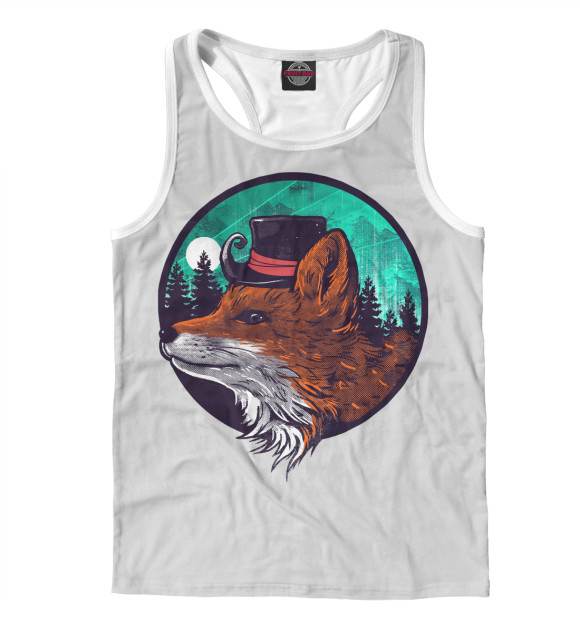 Мужская майка-борцовка с изображением Foxy Fox цвета Белый