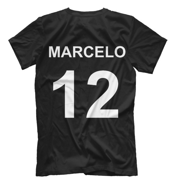 Мужская футболка с изображением Marcelo - Real Madrid цвета Белый