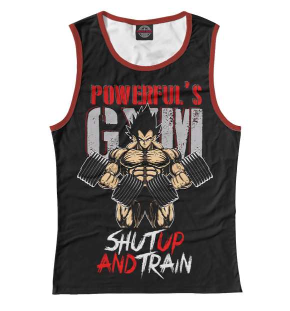 Женская майка с изображением Powerful Gym цвета Белый