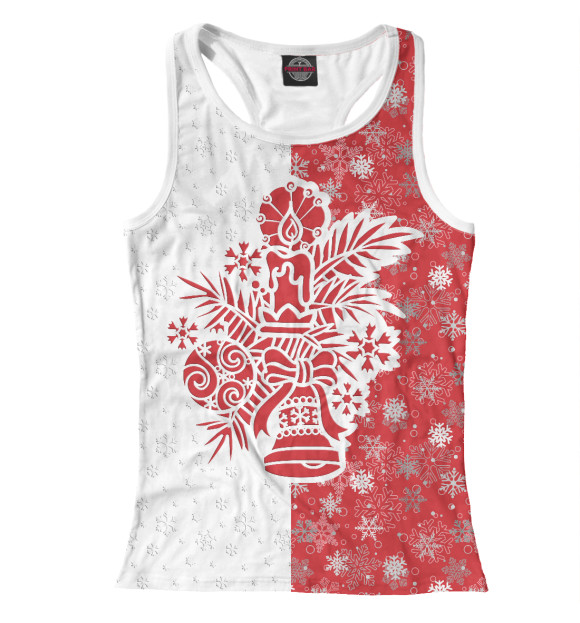 Женская майка-борцовка с изображением С Новым Годом! цвета Белый