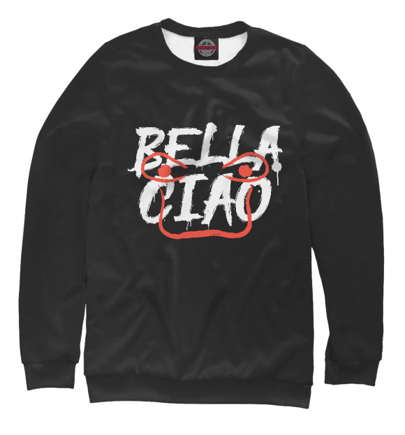 Мужской свитшот с изображением Bella Ciao цвета Белый