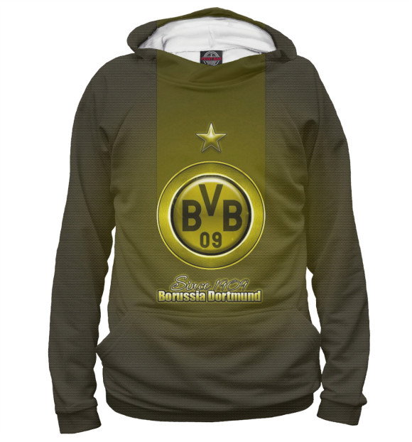 Женское худи с изображением Borussia Dortmund цвета Белый