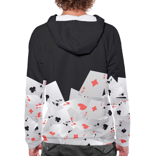 Мужское худи с изображением Покер цвета Белый
