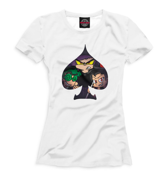 Футболка для девочек с изображением 13 карт цвета Белый