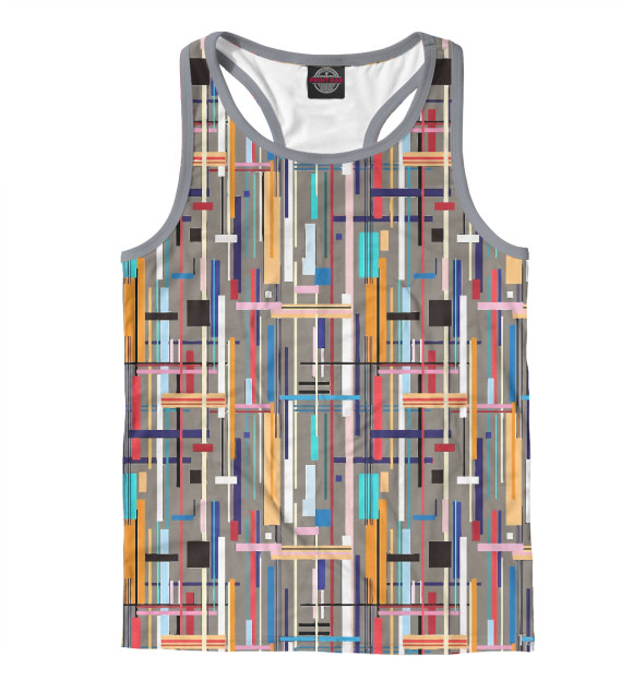 Мужская майка-борцовка с изображением Абстракция цвета Белый