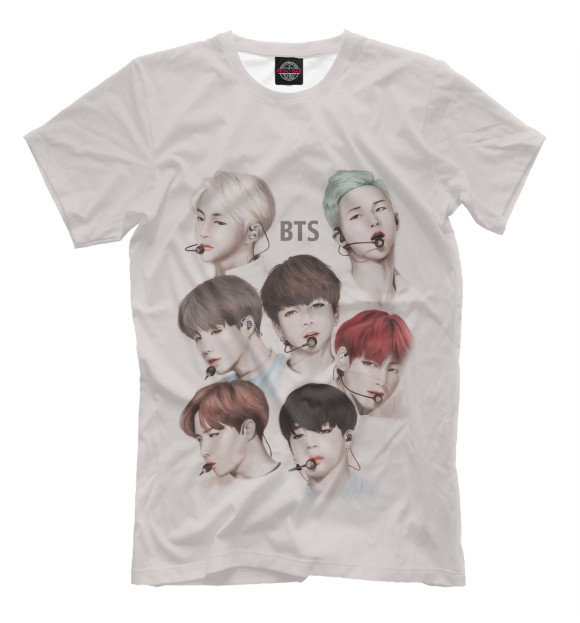 Футболка для мальчиков с изображением BTS цвета Белый