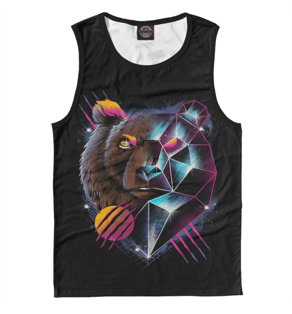 Майка для мальчика с изображением Медведь цвета Белый