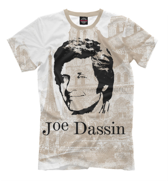 Мужская футболка с изображением Joe Dassin цвета Бежевый