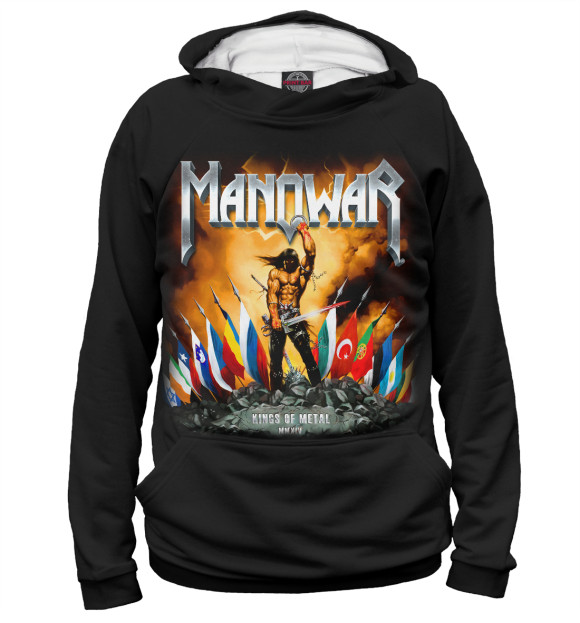 Женское худи с изображением Manowar цвета Белый