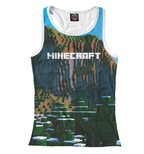 Женская майка-борцовка с изображением Minecraft цвета Белый