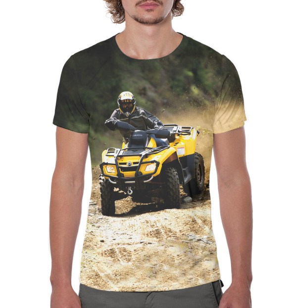 Мужская футболка с изображением Квадроцикл цвета Белый