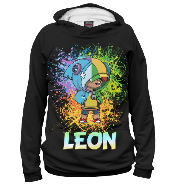 Женское худи с изображением Leon Brawl Stars цвета Белый