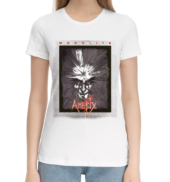 Женская хлопковая футболка с изображением Amebix цвета Белый
