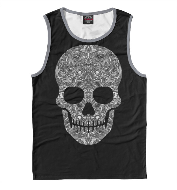 Майка для мальчика с изображением Skull B/W цвета Белый