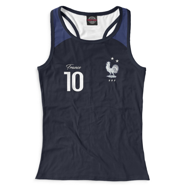 Женская майка-борцовка с изображением Килиан Мбаппе - Сборная Франции цвета Белый