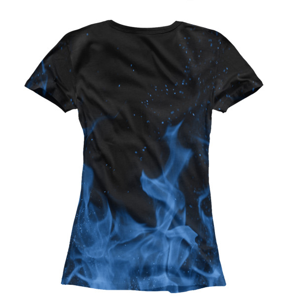 Женская футболка с изображением Mazda blue fire цвета Белый