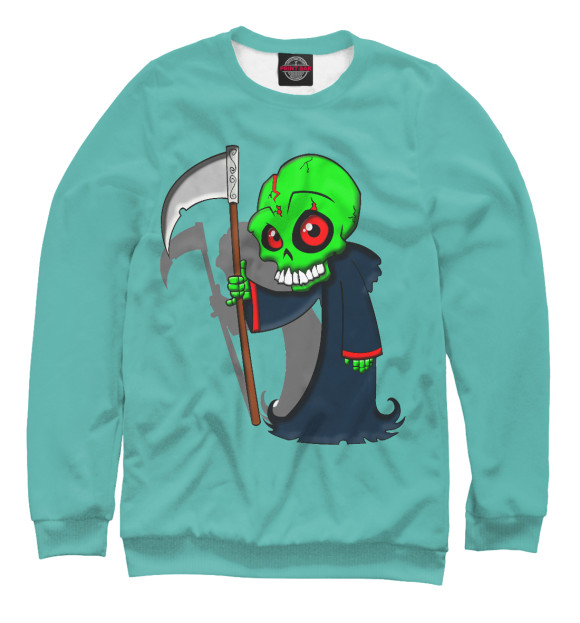 Мужской свитшот с изображением Grim Reaper цвета Белый