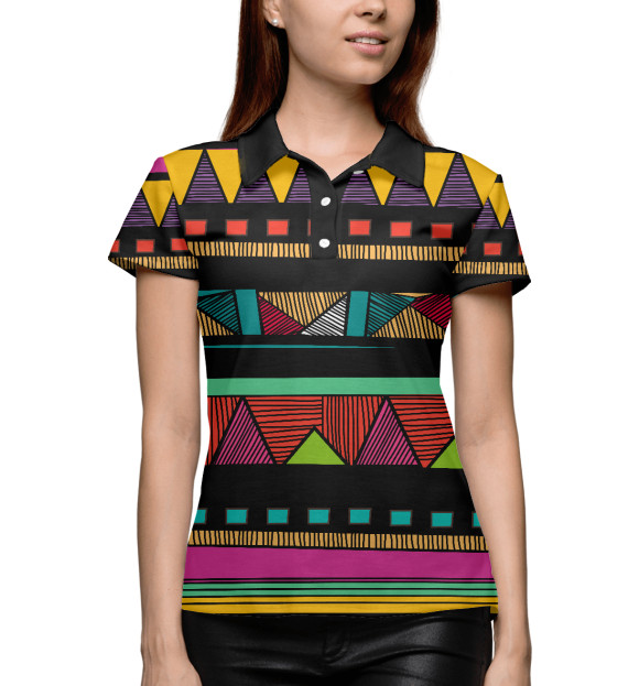 Женское поло с изображением Африка цвета Белый