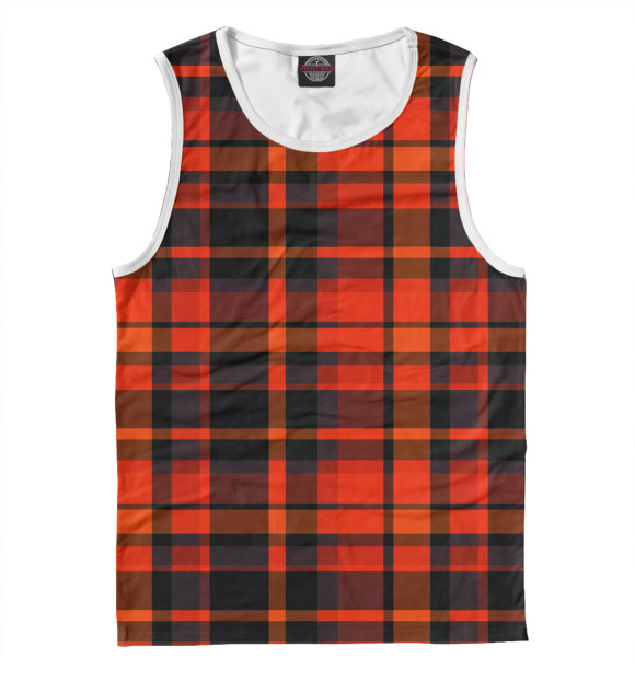 Майка для мальчика с изображением В клетку цвета Белый