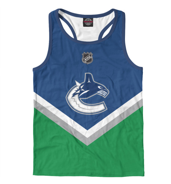 Мужская майка-борцовка с изображением Vancouver Canucks цвета Белый