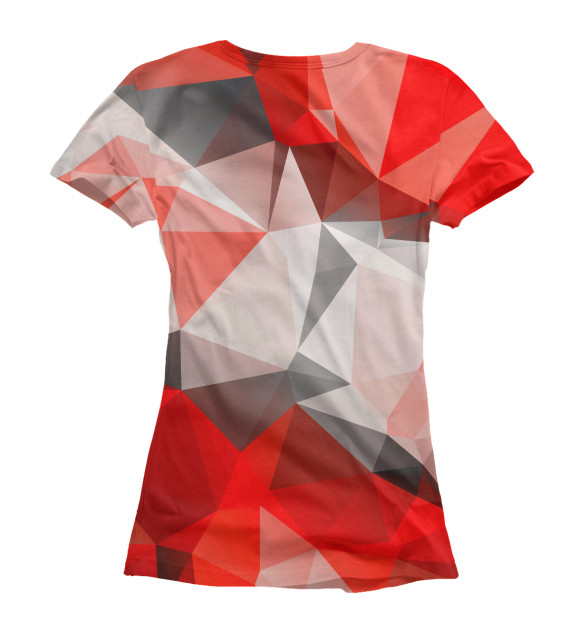 Футболка для девочек с изображением Red abstract цвета Белый