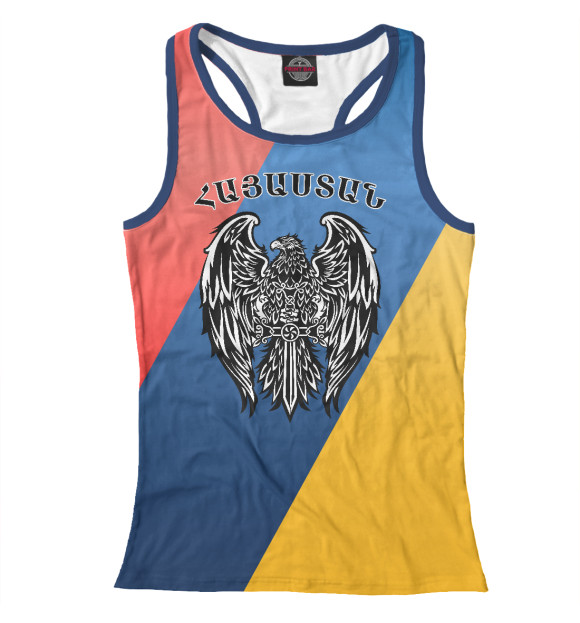 Женская майка-борцовка с изображением Armenia (Армения) цвета Белый