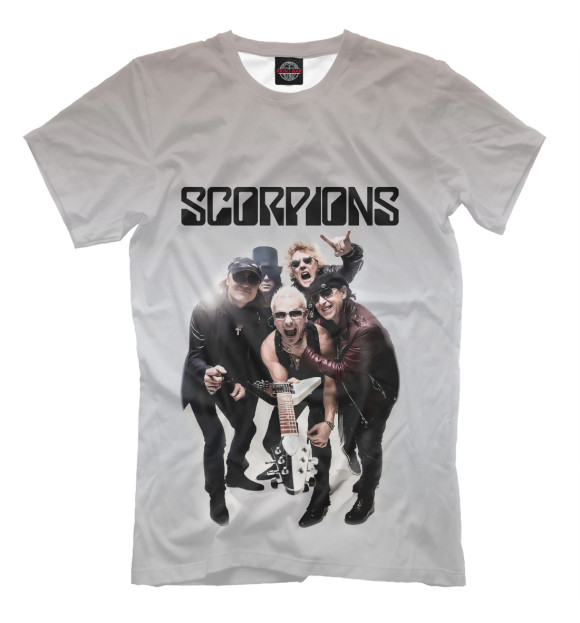 Мужская футболка с изображением Scorpions цвета Бежевый