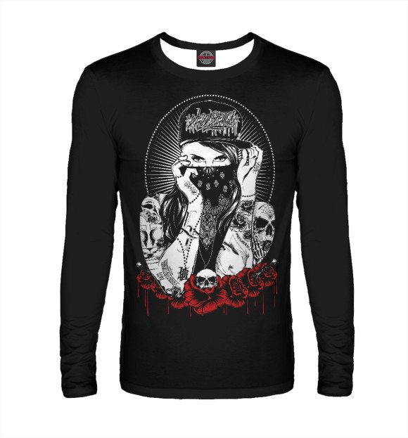 Мужской лонгслив с изображением Bad Girl цвета Белый