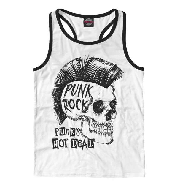 Мужская майка-борцовка с изображением Панк рок цвета Белый