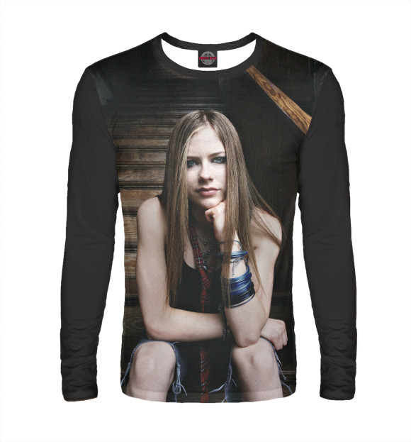 Мужской лонгслив с изображением Avril Lavigne цвета Белый