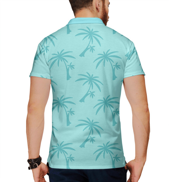 Мужское поло с изображением GTA VICE CITY цвета Белый