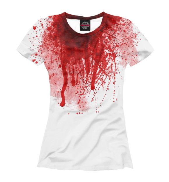 Женская футболка с изображением Кровь цвета Белый