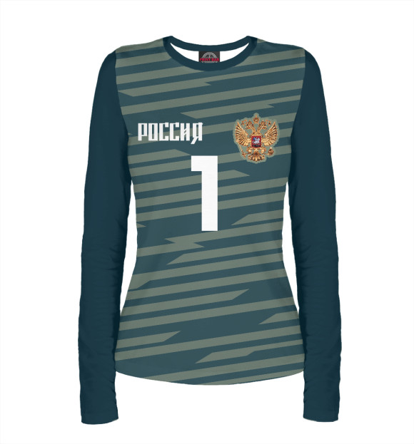 Женский лонгслив с изображением Номер 1 АКИНФЕЕВ. Надписи на русском! цвета Белый