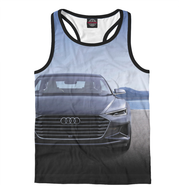 Мужская майка-борцовка с изображением Audi цвета Белый
