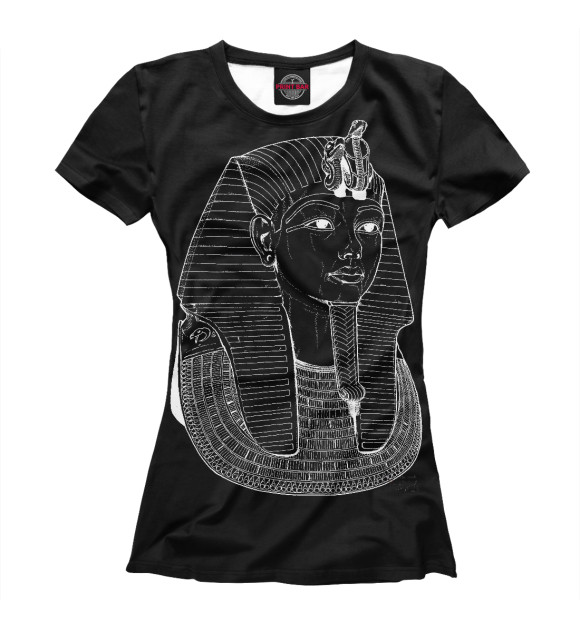 Женская футболка с изображением Black pharaoh цвета Белый
