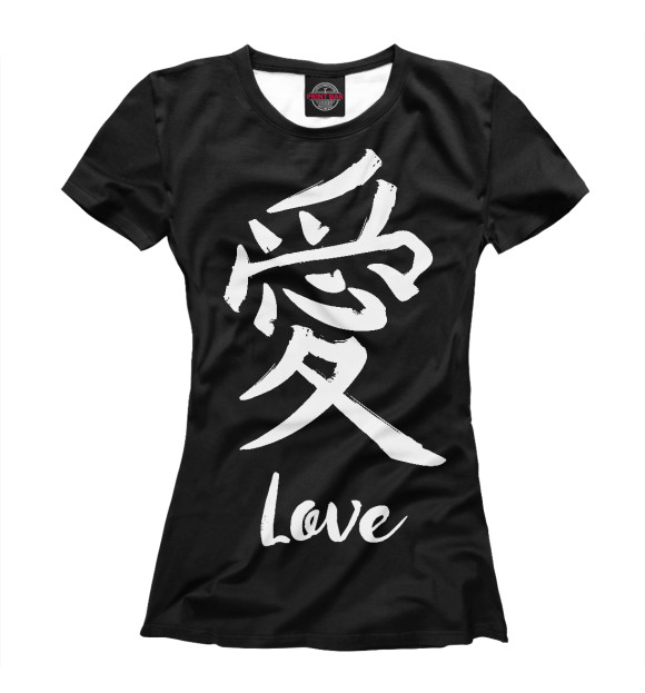 Футболка для девочек с изображением sign Love цвета Белый