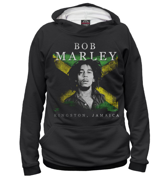 Мужское худи с изображением Bob Marley цвета Белый