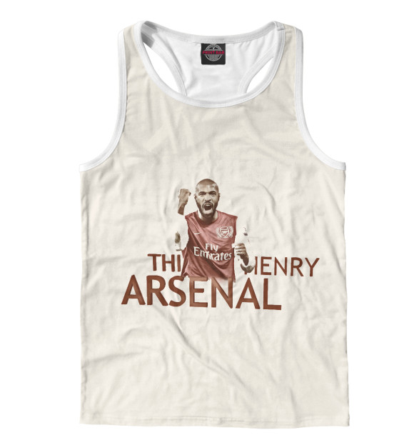 Мужская майка-борцовка с изображением FC Arsenal - Тьерри Анри цвета Белый