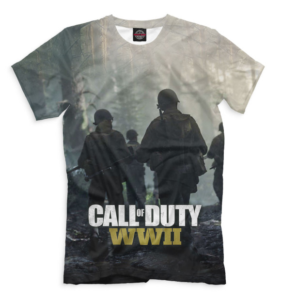 Мужская футболка с изображением Call of Duty: WWII цвета Черный