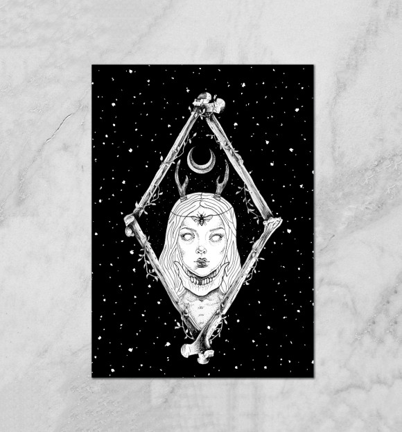 Плакат с изображением Lunar Witch цвета Белый