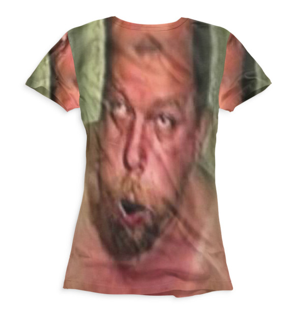 Женская футболка с изображением Зеленый слоник цвета Белый