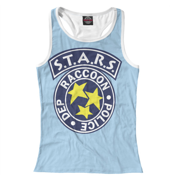 Женская майка-борцовка с изображением С.Т.А.Р.С. цвета Белый