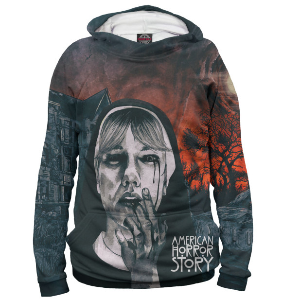 Женское худи с изображением Сестра Мери Юнис цвета Белый