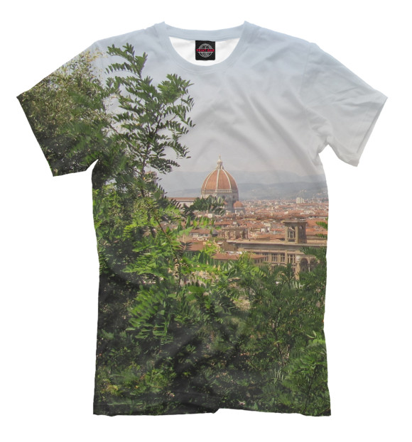 Мужская футболка с изображением Флоренция цвета Молочно-белый