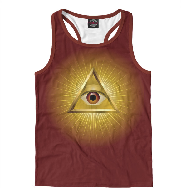 Мужская майка-борцовка с изображением Illuminati цвета Белый