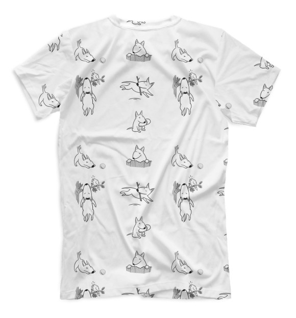 Мужская футболка с изображением Бультерьер цвета Белый