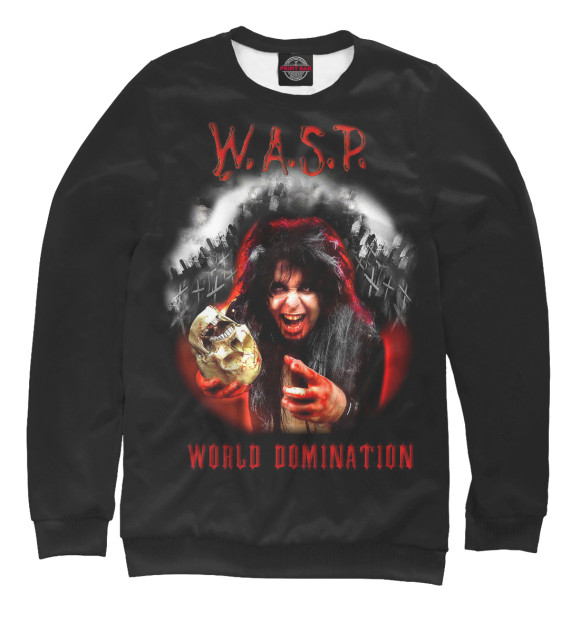 Свитшот для девочек с изображением W.A.S.P. Band цвета Белый